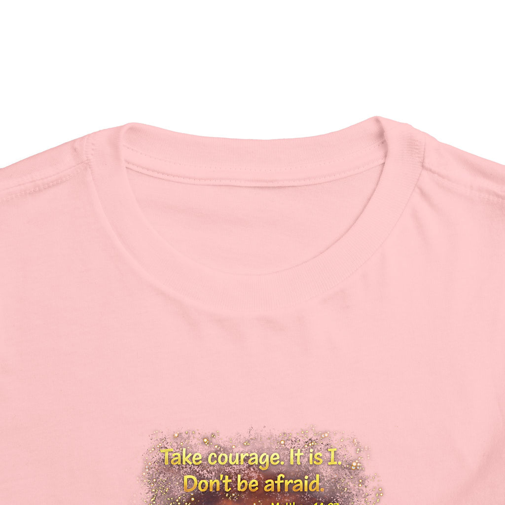 Toddler Tee — “Step in Faith” Inspirational Christian Tee | Matthew 14:27 Bible Verse Faith Shirt for Kids