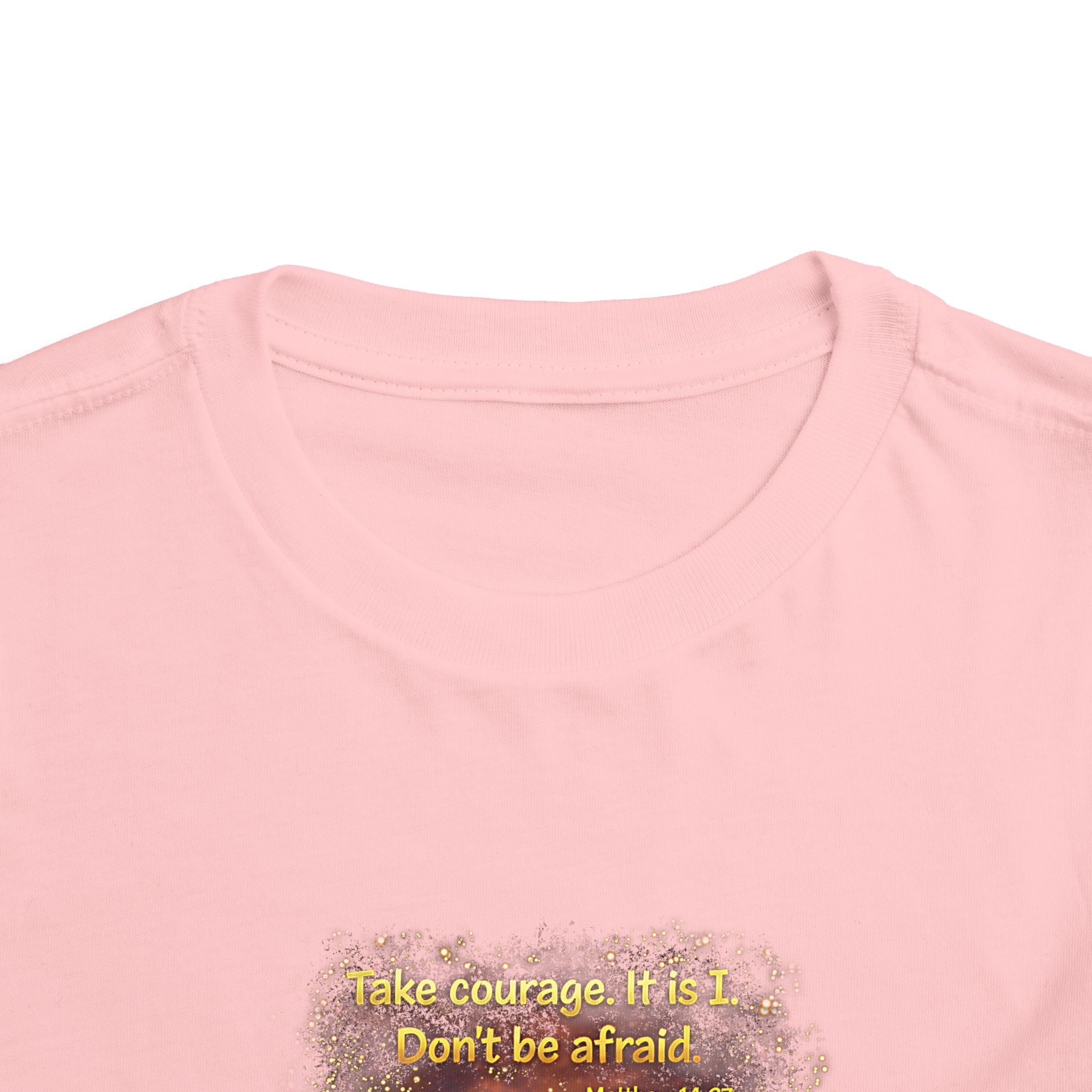 Toddler Tee — “Step in Faith” Inspirational Christian Tee | Matthew 14:27 Bible Verse Faith Shirt for Kids