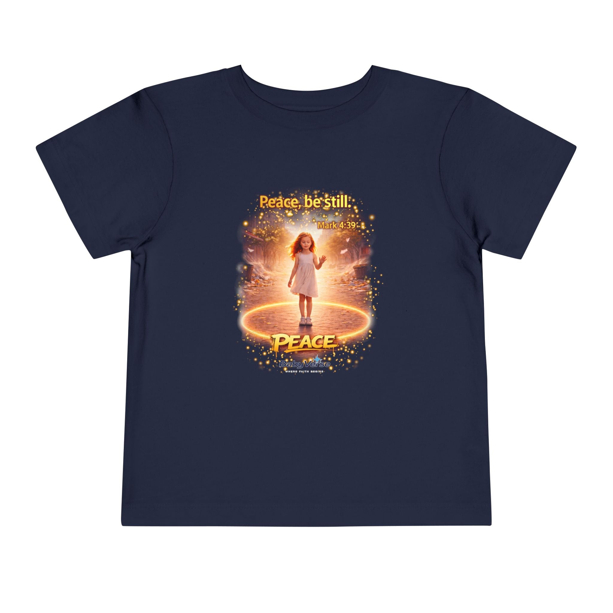 Toddler Tee — "Peace, Be Still" Inspirational Christian Tee