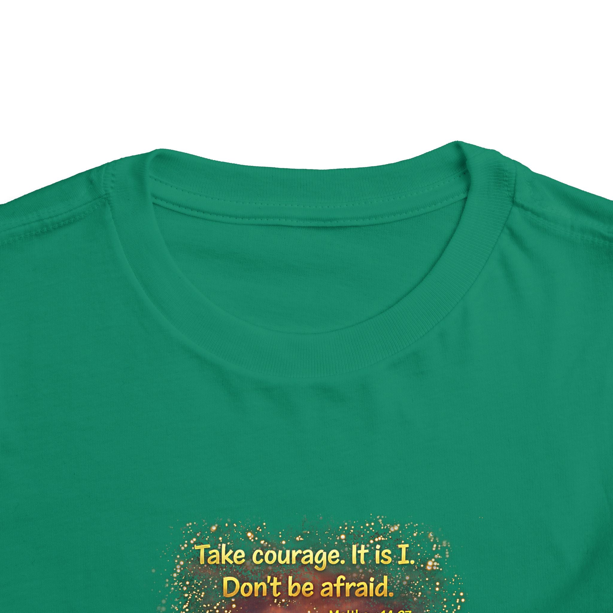 Toddler Tee — “Step in Faith” Inspirational Christian Tee | Matthew 14:27 Bible Verse Faith Shirt for Kids