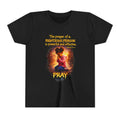 Youth Christian T-Shirt “Pray” | James 5:16 Faith Kids Shirt | Inspirational Youth Tee