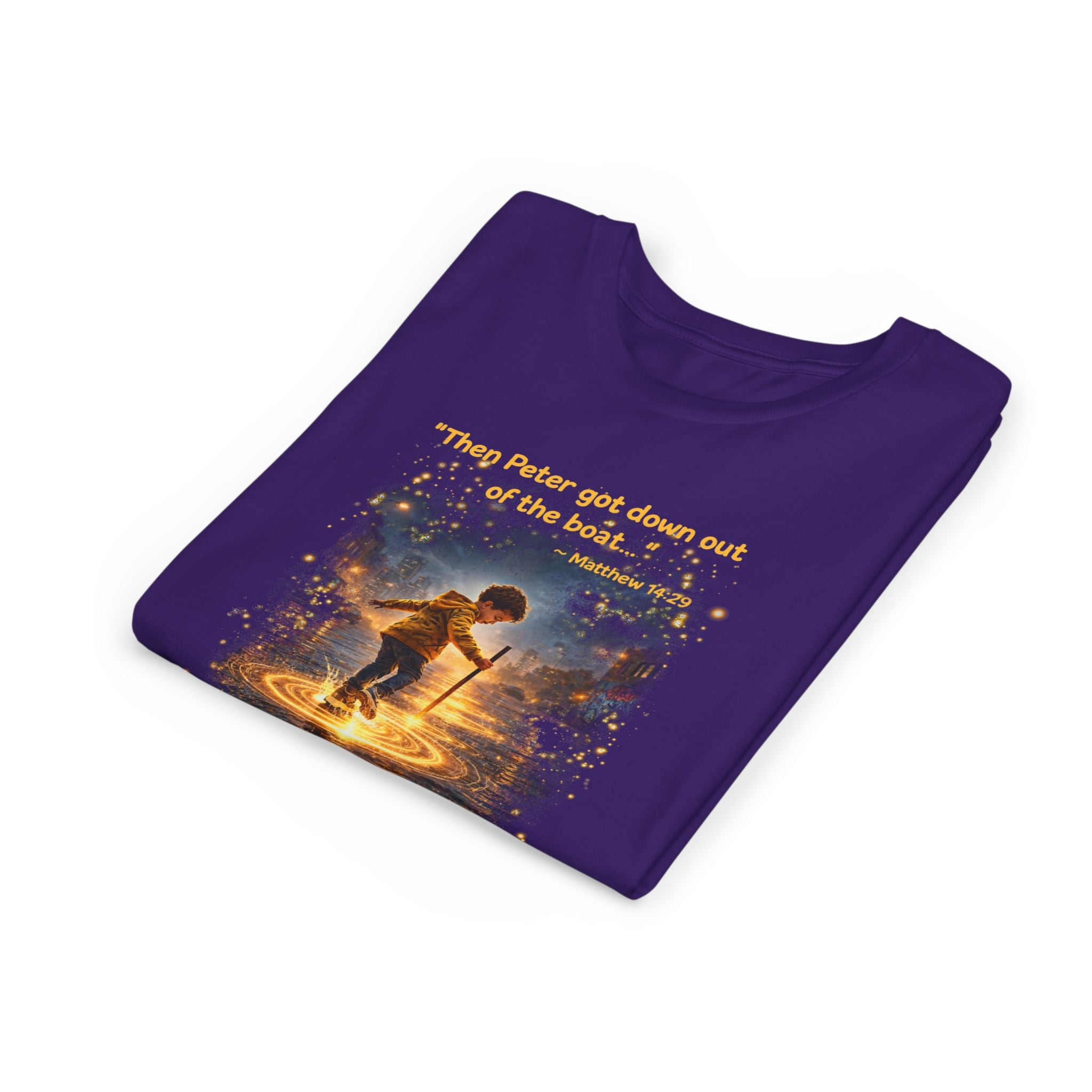 Youth Christian T-Shirt “Trust” | Matthew 14:29 Faith Kids Shirt | Inspirational Youth Tee