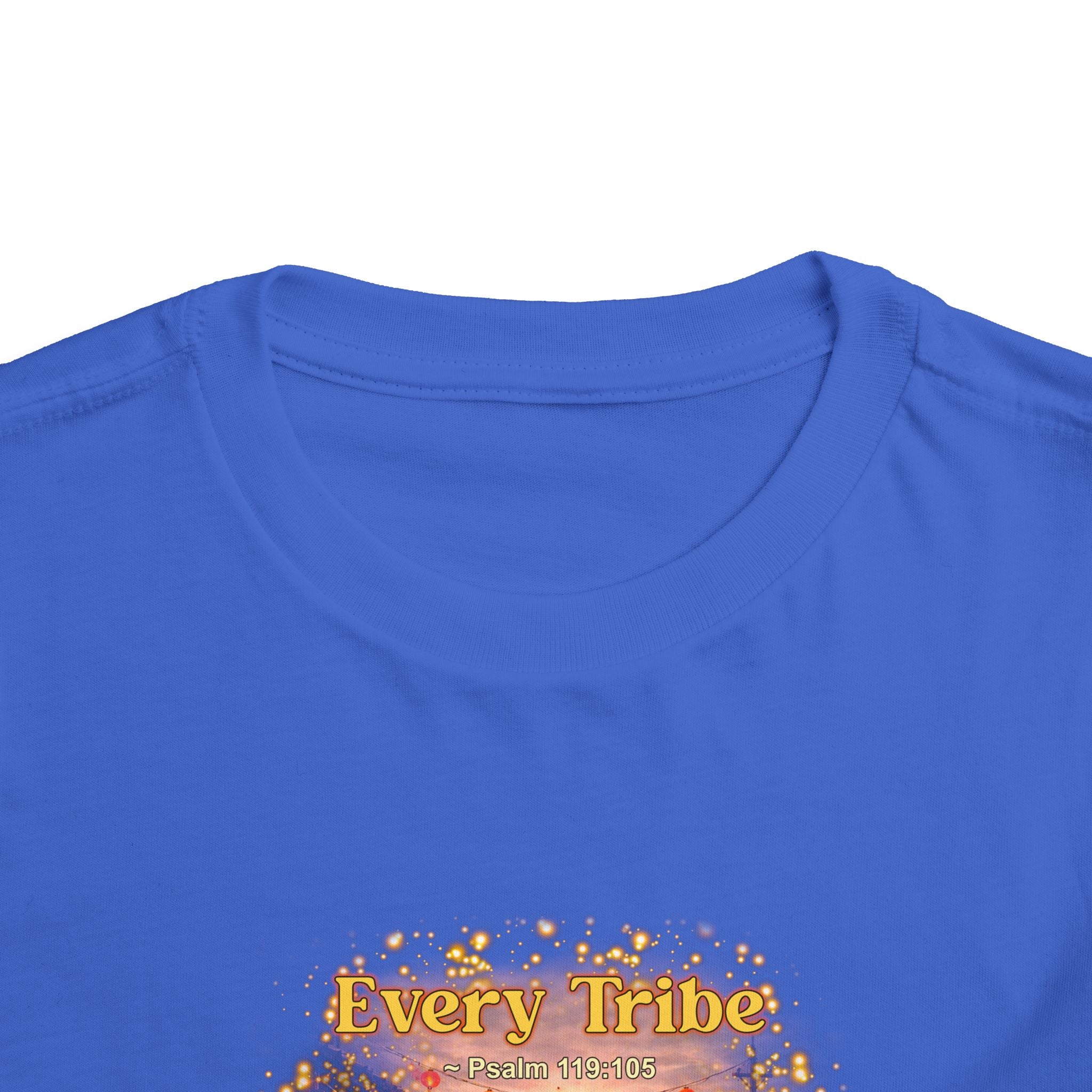 Toddler Tee — “Light Lives Here” Inspirational Christian Tee | Psalm 119:105 Faith Shirt for Kids