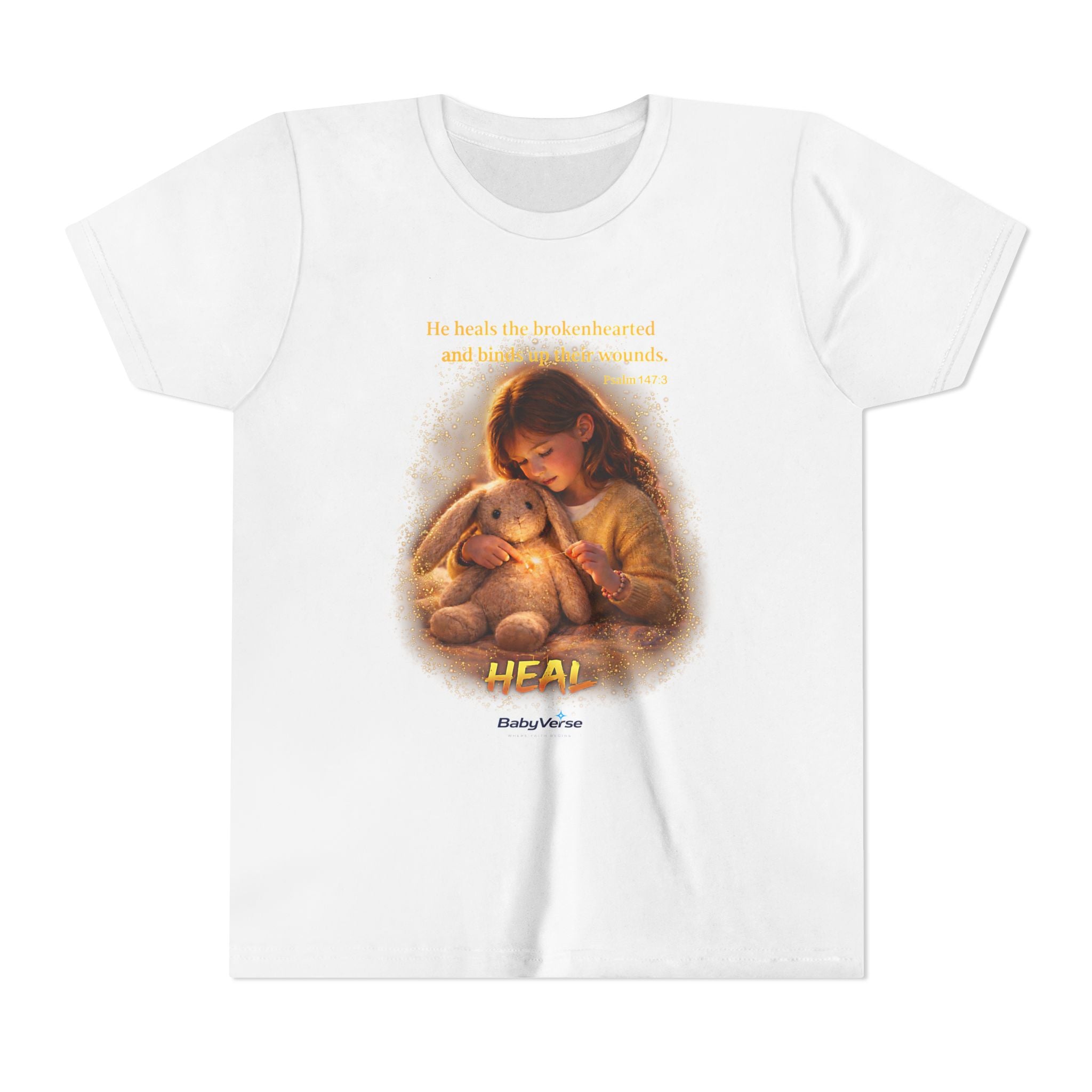 Youth Christian T-Shirt “Heal” | Psalm 148:3 Faith Based Kids Shirt | Inspirational Bible Verse Youth Tee
