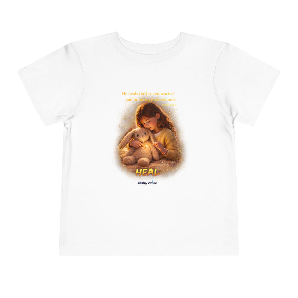 Toddler Tee — “Heal” Inspirational Christian Tee | Psalm 148:3 Bible Verse Faith Shirt for Kids