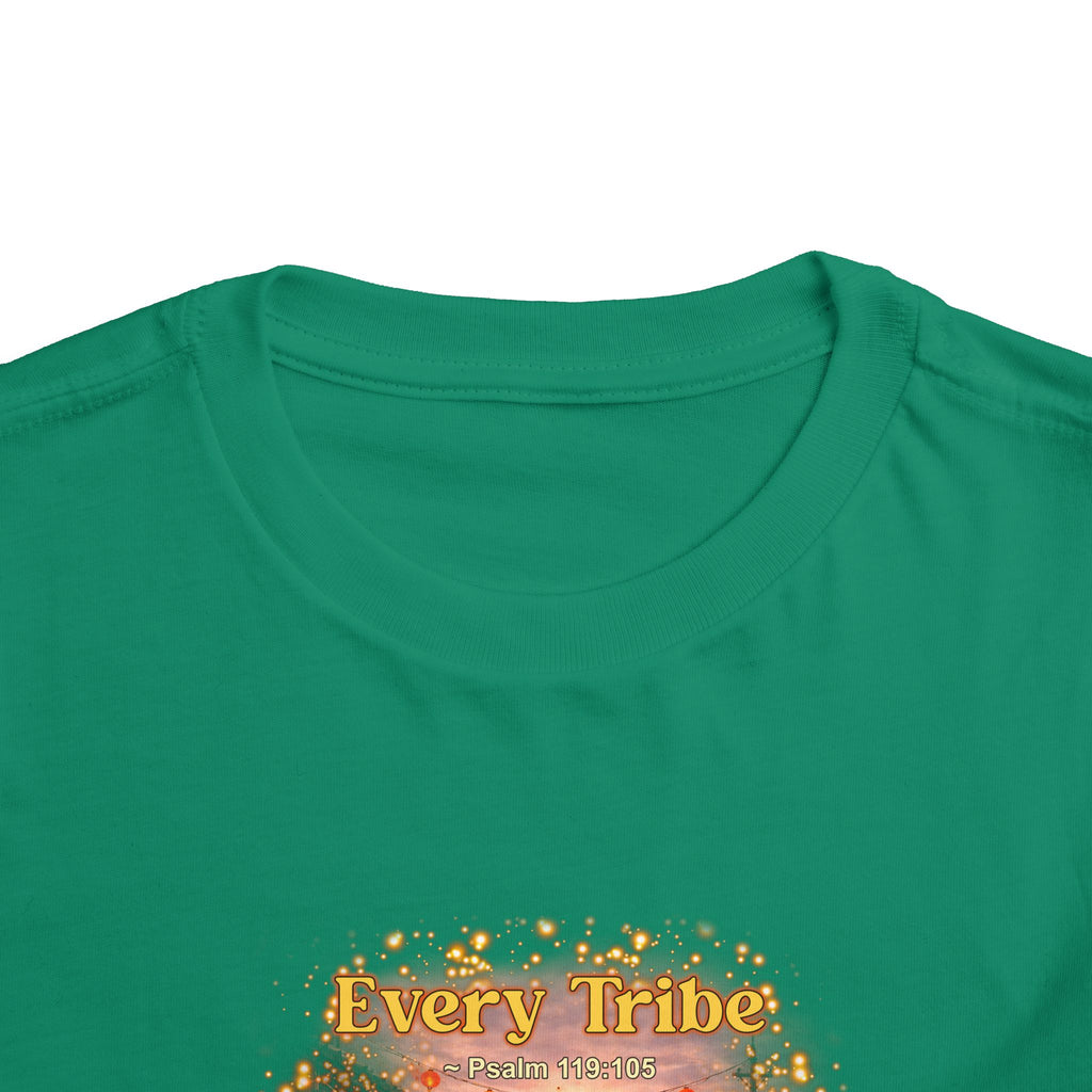 Toddler Tee — “Light Lives Here” Inspirational Christian Tee | Psalm 119:105 Faith Shirt for Kids