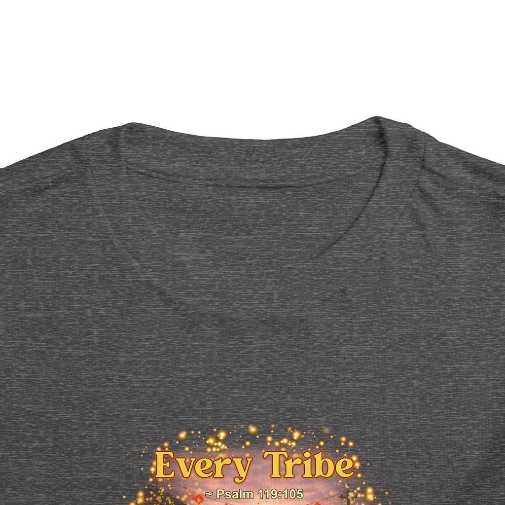 Toddler Tee — “Light Lives Here” Inspirational Christian Tee | Psalm 119:105 Faith Shirt for Kids