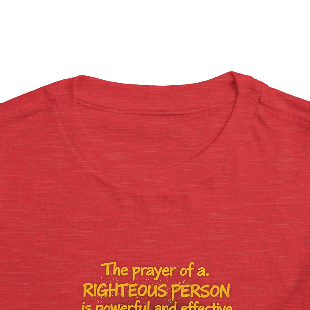 Toddler Tee — “Pray” Inspirational Christian Tee | James 5:16 Bible Verse Faith Shirt for Kids