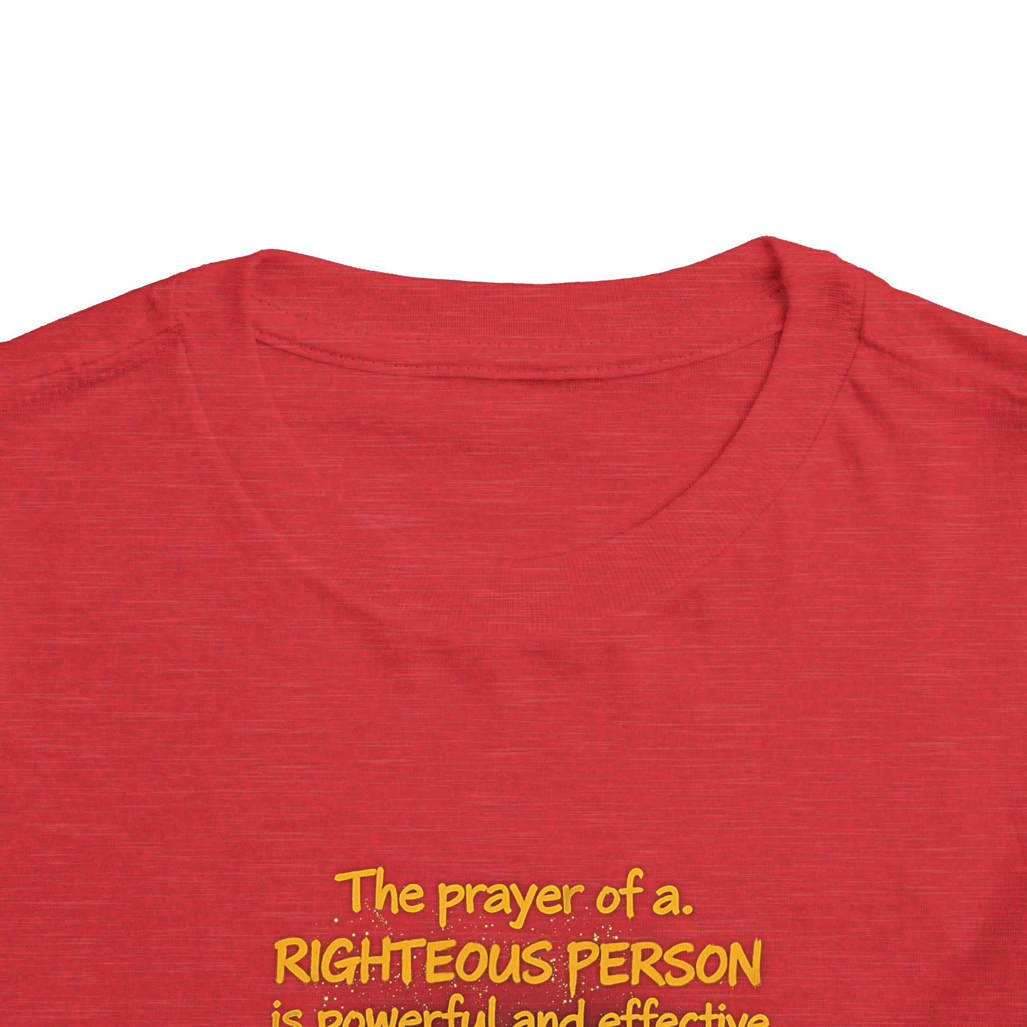 Toddler Tee — “Pray” Inspirational Christian Tee | James 5:16 Bible Verse Faith Shirt for Kids