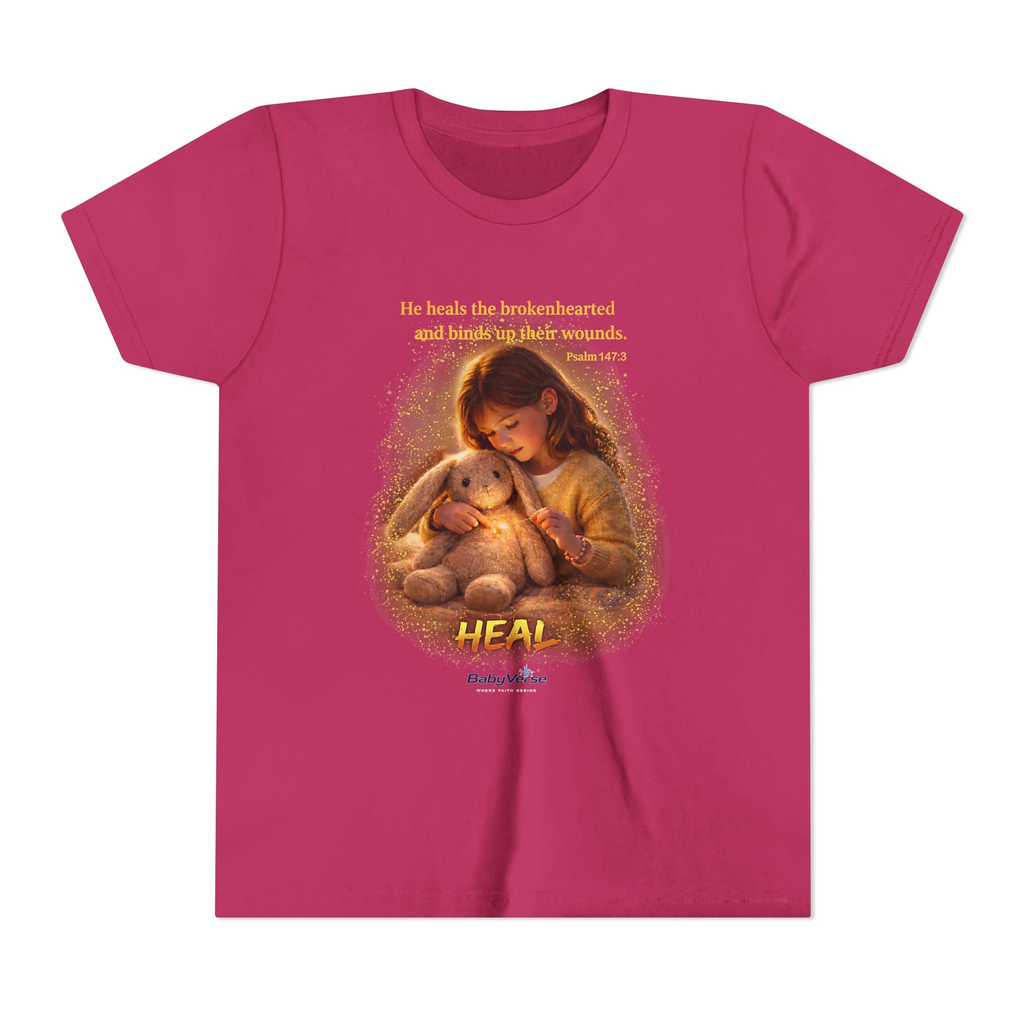 Youth Christian T-Shirt “Heal” | Psalm 148:3 Faith Based Kids Shirt | Inspirational Bible Verse Youth Tee