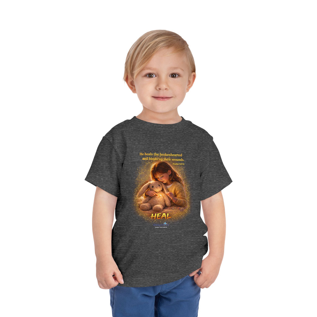 Toddler Tee — “Heal” Inspirational Christian Tee | Psalm 148:3 Bible Verse Faith Shirt for Kids