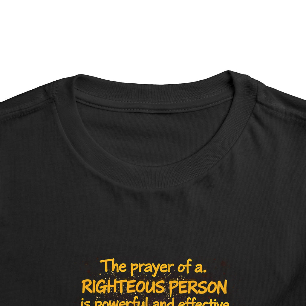 Toddler Tee — “Pray” Inspirational Christian Tee | James 5:16 Bible Verse Faith Shirt for Kids