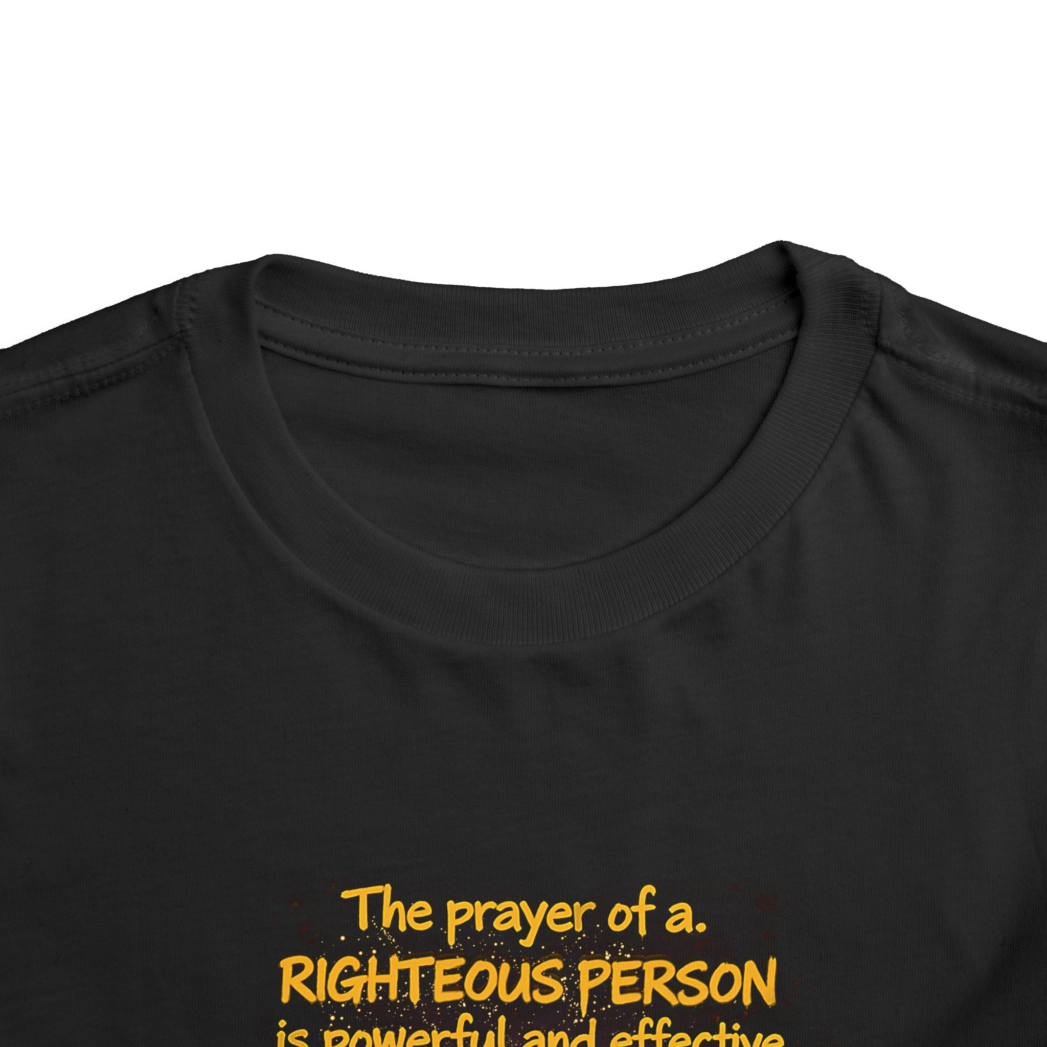 Toddler Tee — “Pray” Inspirational Christian Tee | James 5:16 Bible Verse Faith Shirt for Kids