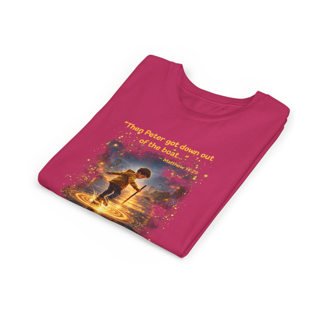 Youth Christian T-Shirt “Trust” | Matthew 14:29 Faith Kids Shirt | Inspirational Youth Tee